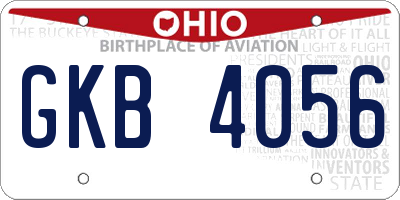OH license plate GKB4056