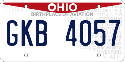 OH license plate GKB4057