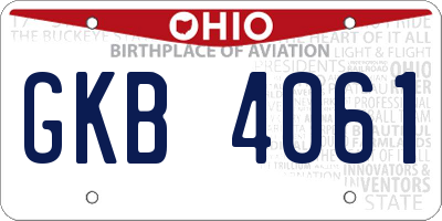 OH license plate GKB4061