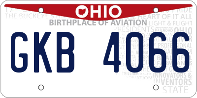 OH license plate GKB4066