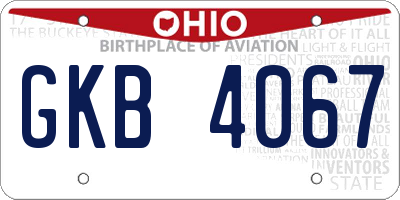 OH license plate GKB4067