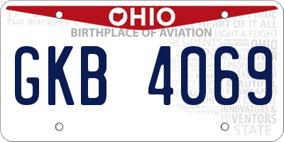 OH license plate GKB4069