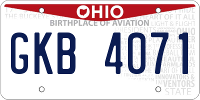 OH license plate GKB4071