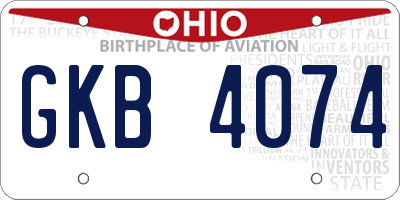 OH license plate GKB4074