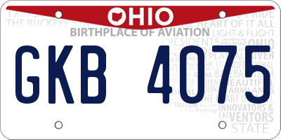OH license plate GKB4075