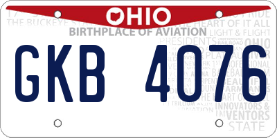 OH license plate GKB4076