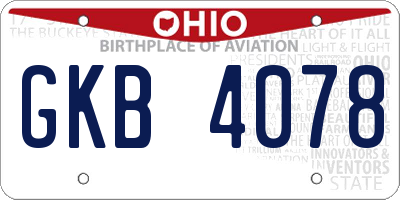 OH license plate GKB4078