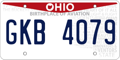OH license plate GKB4079