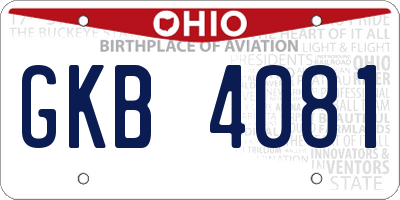 OH license plate GKB4081