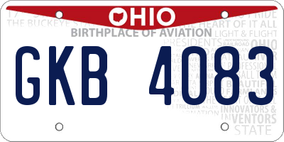 OH license plate GKB4083