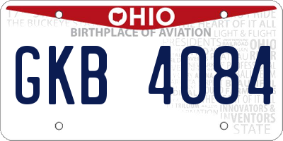 OH license plate GKB4084