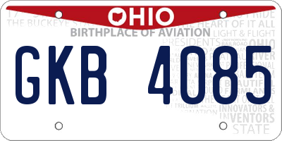 OH license plate GKB4085