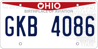 OH license plate GKB4086
