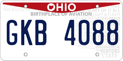 OH license plate GKB4088