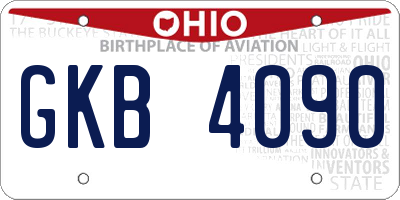 OH license plate GKB4090