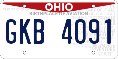 OH license plate GKB4091