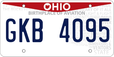 OH license plate GKB4095