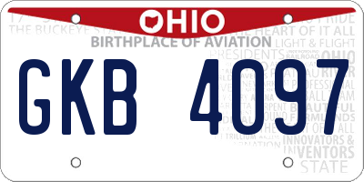 OH license plate GKB4097