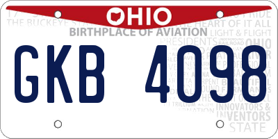 OH license plate GKB4098