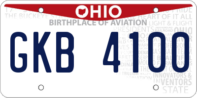 OH license plate GKB4100