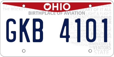 OH license plate GKB4101