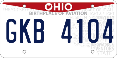 OH license plate GKB4104