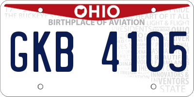 OH license plate GKB4105
