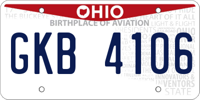 OH license plate GKB4106