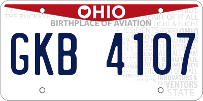 OH license plate GKB4107