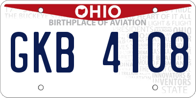 OH license plate GKB4108