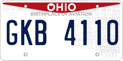 OH license plate GKB4110