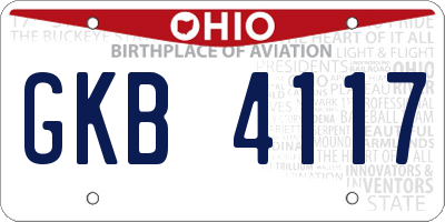 OH license plate GKB4117