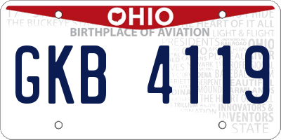 OH license plate GKB4119