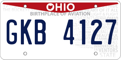 OH license plate GKB4127