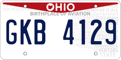 OH license plate GKB4129