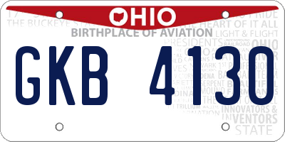 OH license plate GKB4130