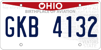 OH license plate GKB4132