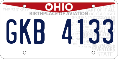 OH license plate GKB4133
