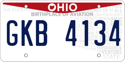 OH license plate GKB4134