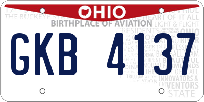 OH license plate GKB4137