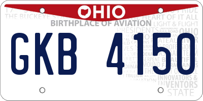 OH license plate GKB4150