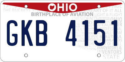 OH license plate GKB4151
