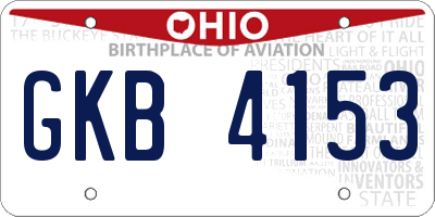 OH license plate GKB4153