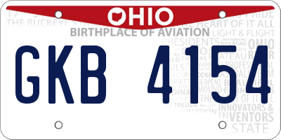 OH license plate GKB4154