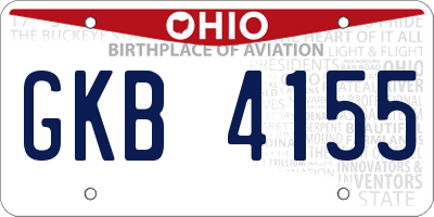 OH license plate GKB4155