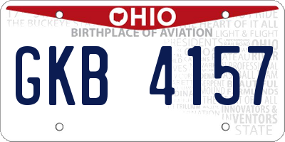 OH license plate GKB4157