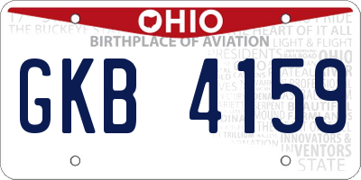 OH license plate GKB4159