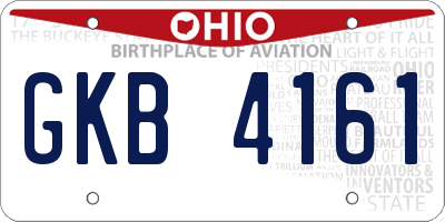 OH license plate GKB4161