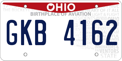 OH license plate GKB4162
