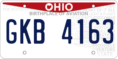 OH license plate GKB4163